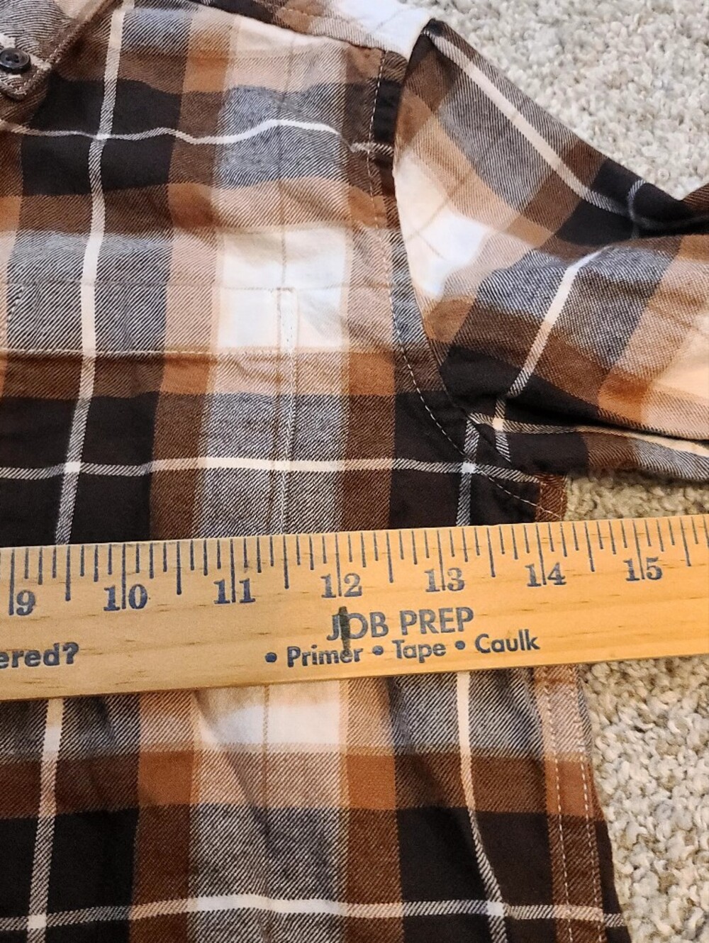 Boy's 7, Gymboree Brown Plaid Long Sleeves Button-Up Shirt - Picture 4 of 6